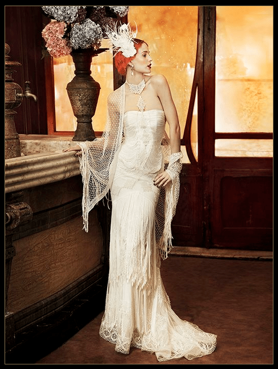 1920s Style Wedding Gowns Yolan Cris Deco Weddings
