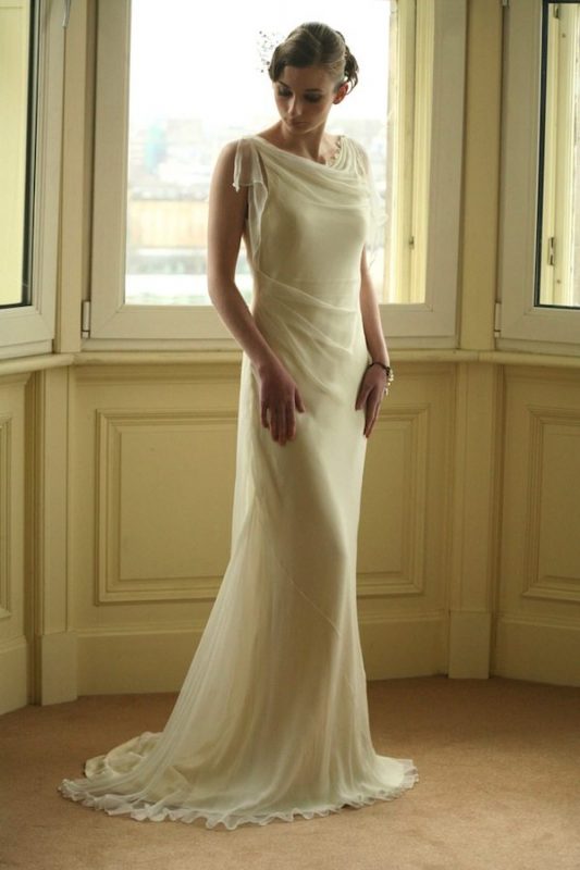 1930s Style Silk Wedding Dress Natalia Misslin Deco Weddings