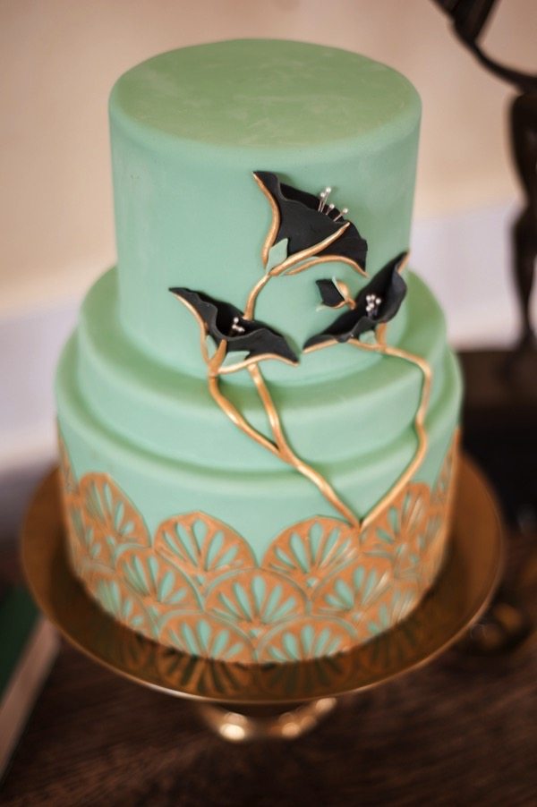 1920s Art Deco Cake | Green and Gold