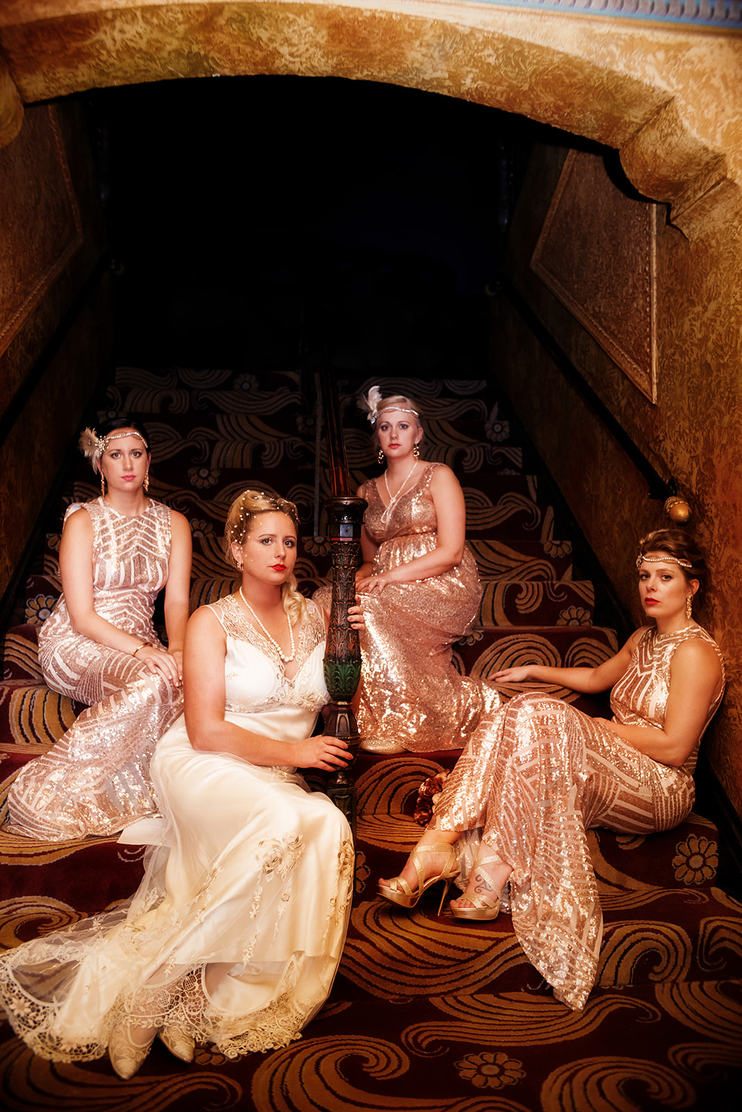 1920s Bridal Party | Vintage Theater Wedding