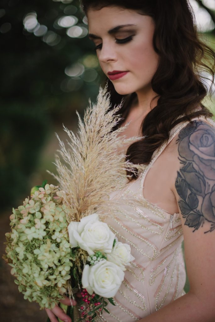 1920s Bridesmaid Bouquet | Rustic Gatsby Wedding