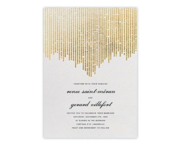 1920s Foil Stamped Invitation