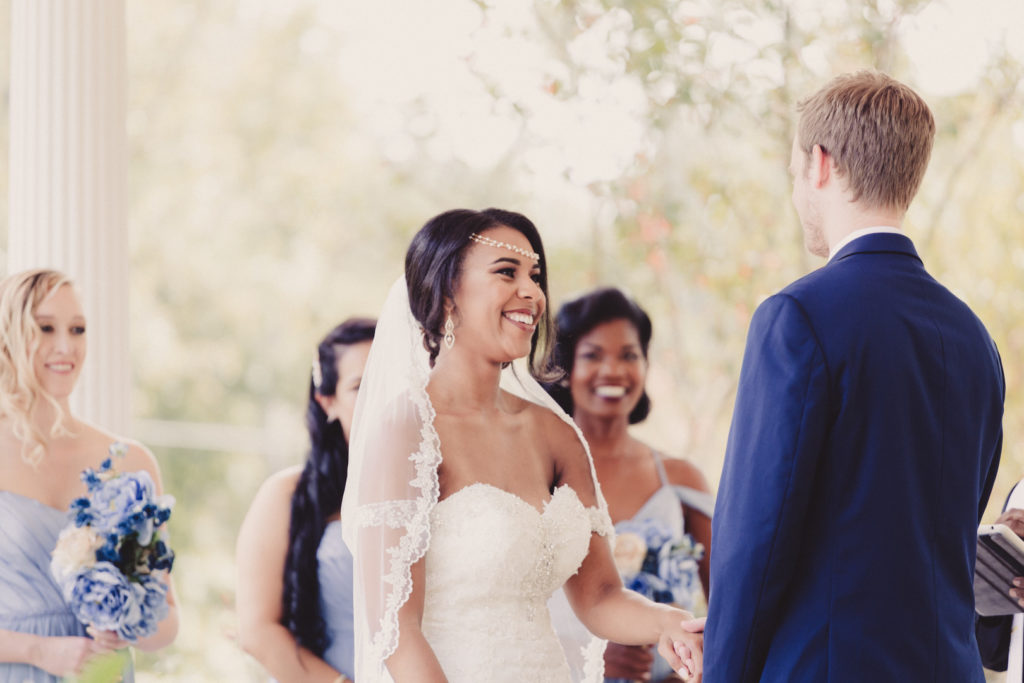 1920s Garden Party Wedding Bride at Ceremony