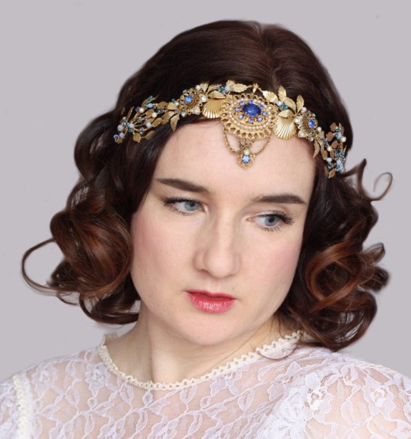 1920s Gold Bridal Crown | Drop Jewel