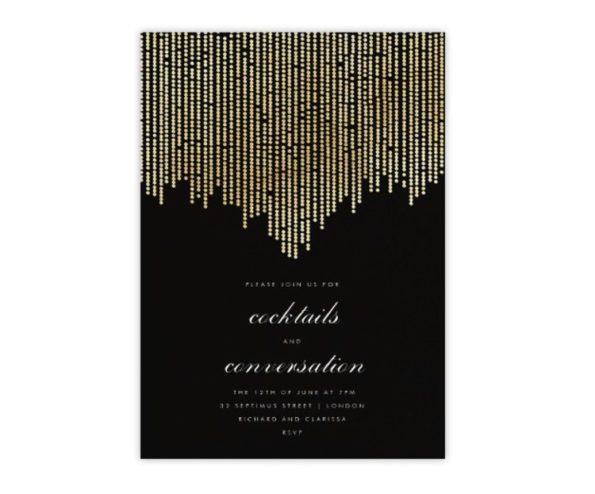 1920s Inspired Foil Stamped Invitation