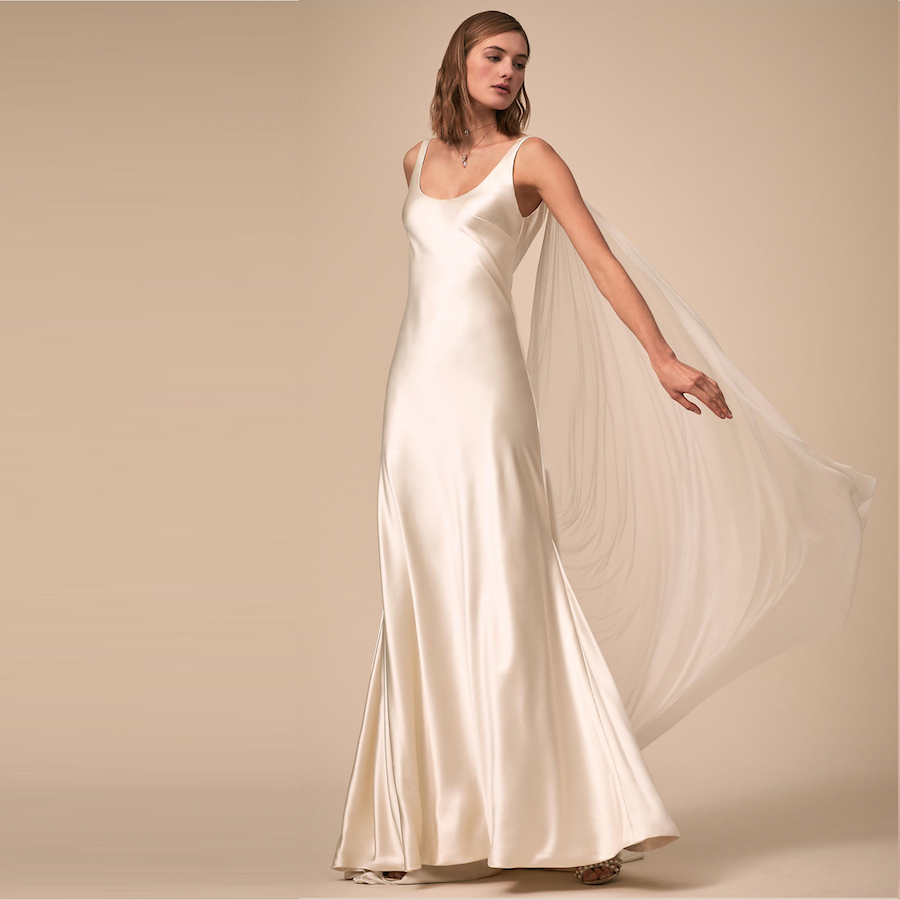 1920s Silk Plunge Back Wedding Dress | Kerry
