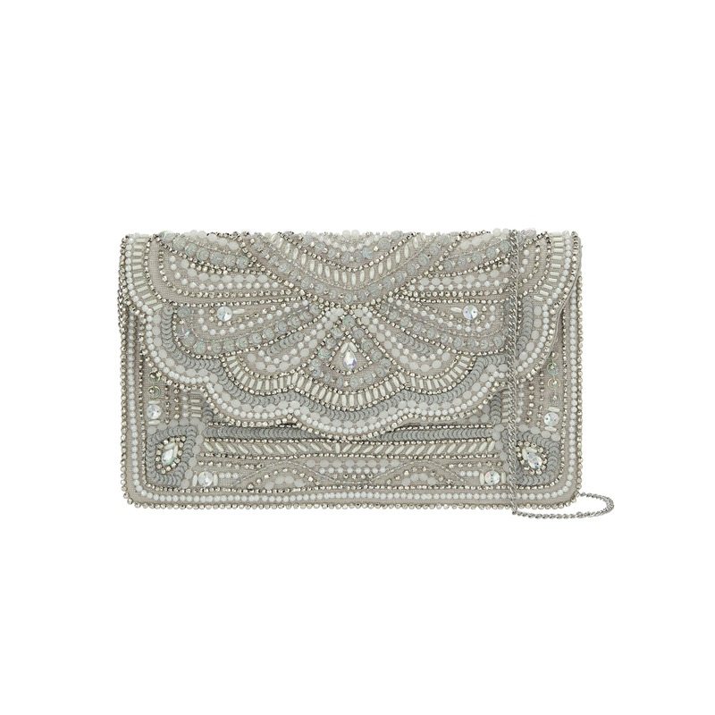 1920s Silver Beaded Art Deco Purse