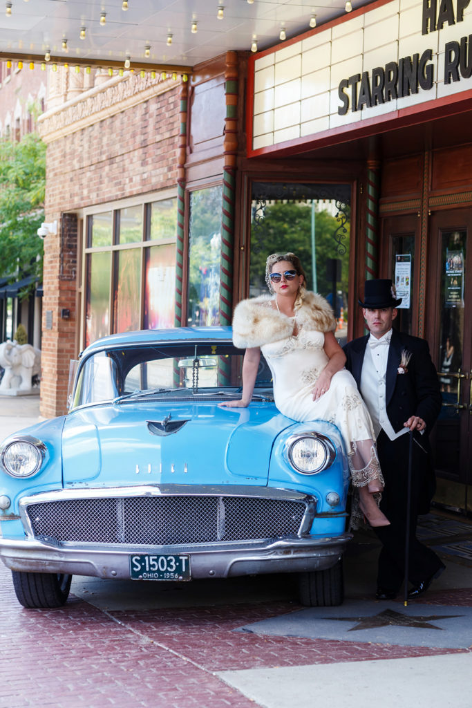 1920s Style Bride + Groom | Vintage Theater Wedding