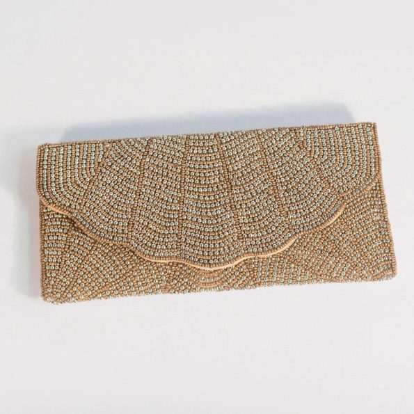 1920s Style Gold Art Deco Envelope Clutch