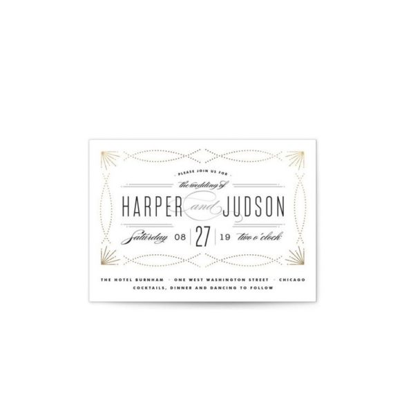 1920s Style Gold Foil Invitations