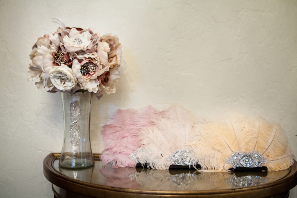 1920s Style Wedding Flowers | Feather Fans