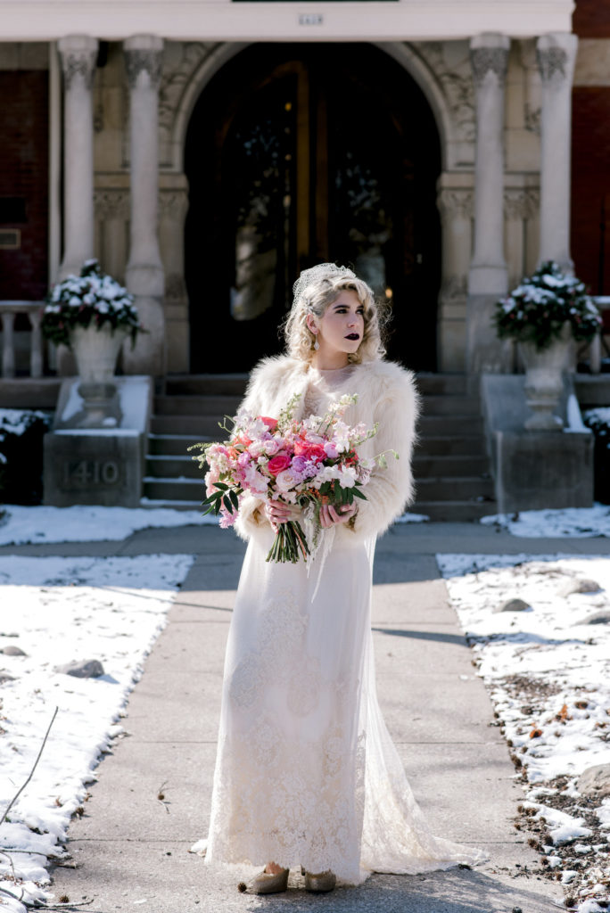 1920s Winter Wedding Bright Bouquet