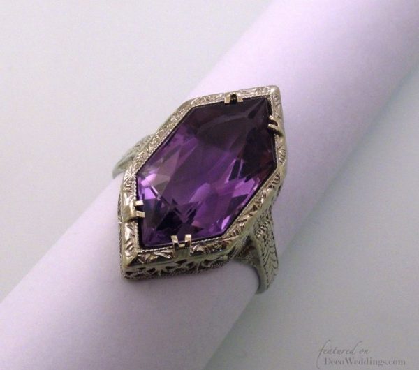 1930s Art Deco Amethyst Ring