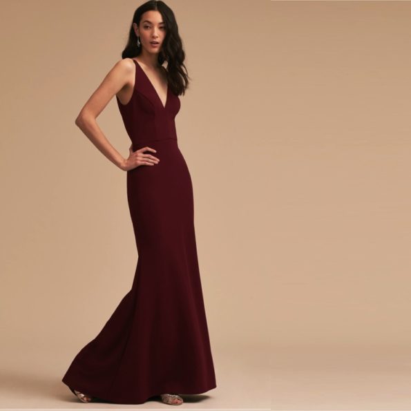 1930s Style Burgundy Evening Gown