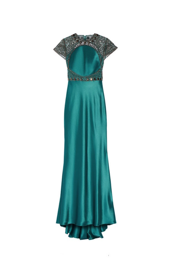 Turquoise 1930s Satin Gown
