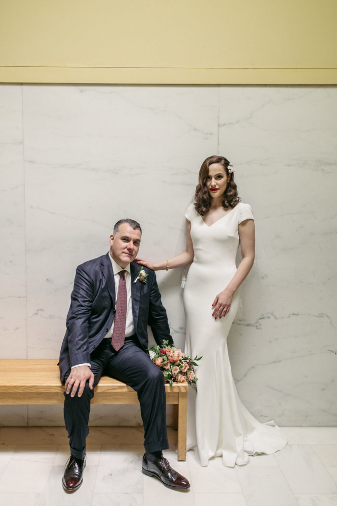 1940s Inspired Bride and Groom | San Francisco City Hall Wedding