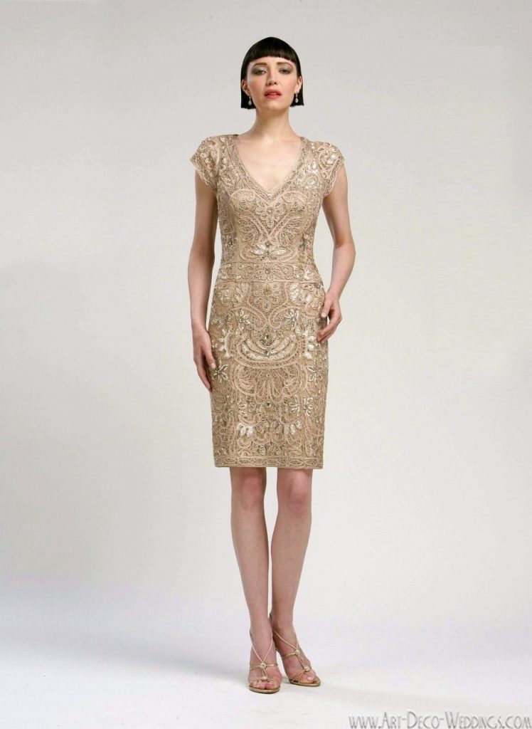 Sue Wong Art Deco Cocktail Dress N1436