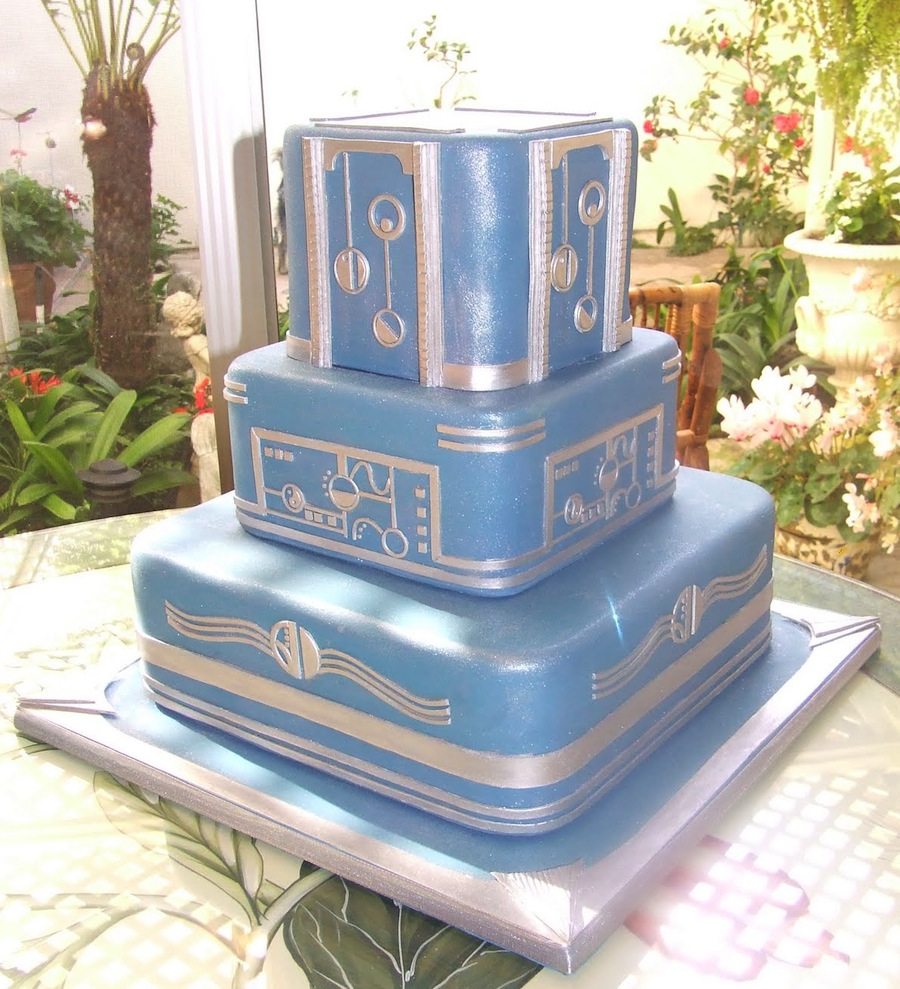 Baby Blue Art Deco Cake