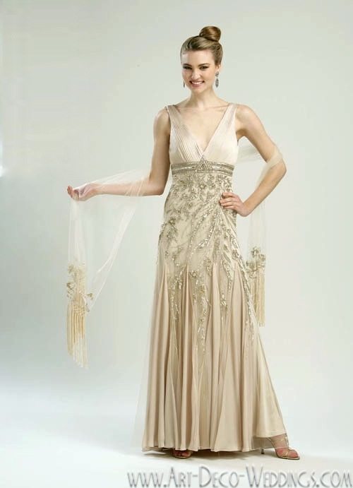 Sue Wong Beaded Art Deco Gown N1352