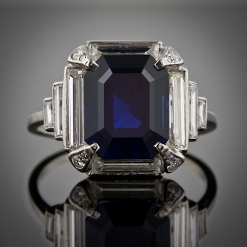 Deco Sapphire Ring