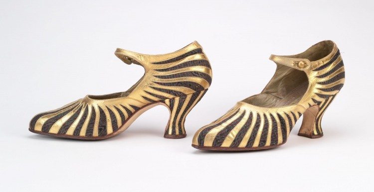 gold flapper shoes