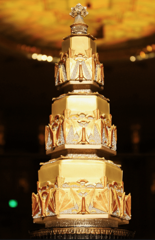 Gold Art Deco Wedding Cake
