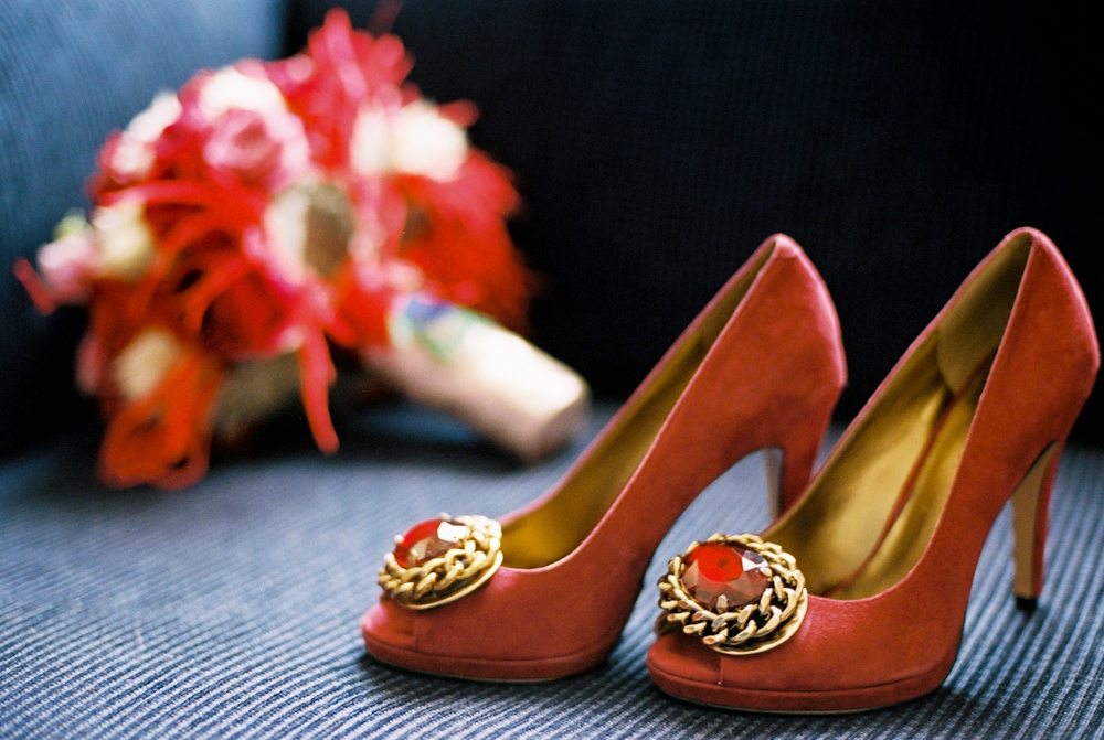 Red Deco Wedding Shoes