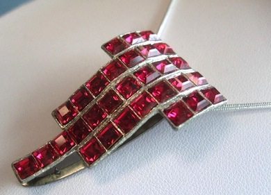 Ruby Art Deco Necklace