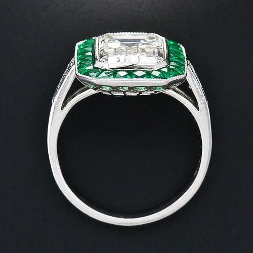 Art Deco Emerald Engagement Ring