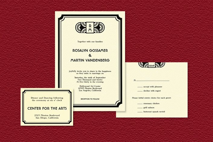 Art Deco Invitation Set