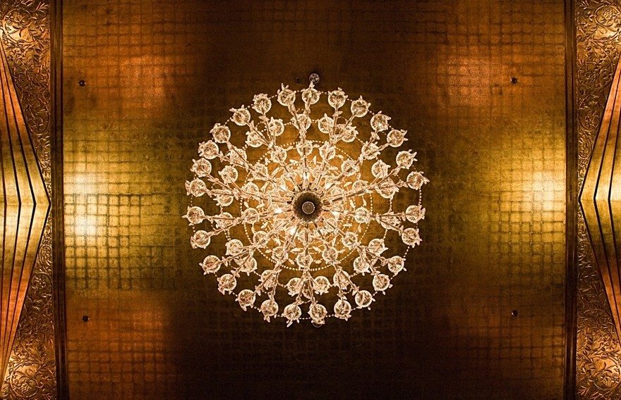 Gold Art Deco Ceiling Chandelier