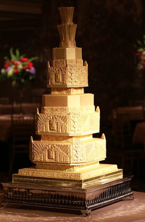 Gold Art Nouveau Wedding Cake
