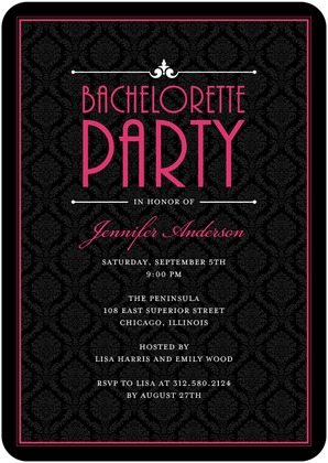 Art Deco Bachelorette Invitation