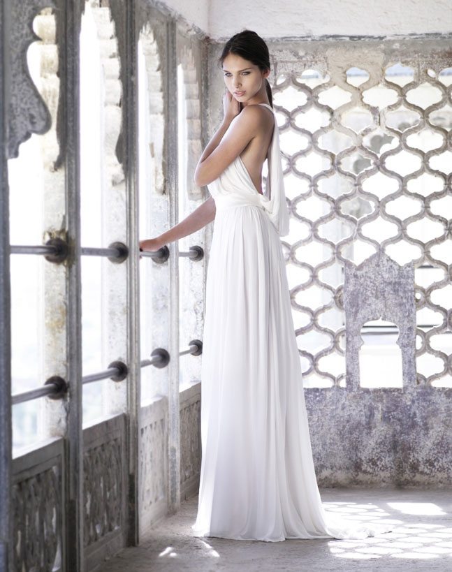 Draped Grecian Wedding Gown