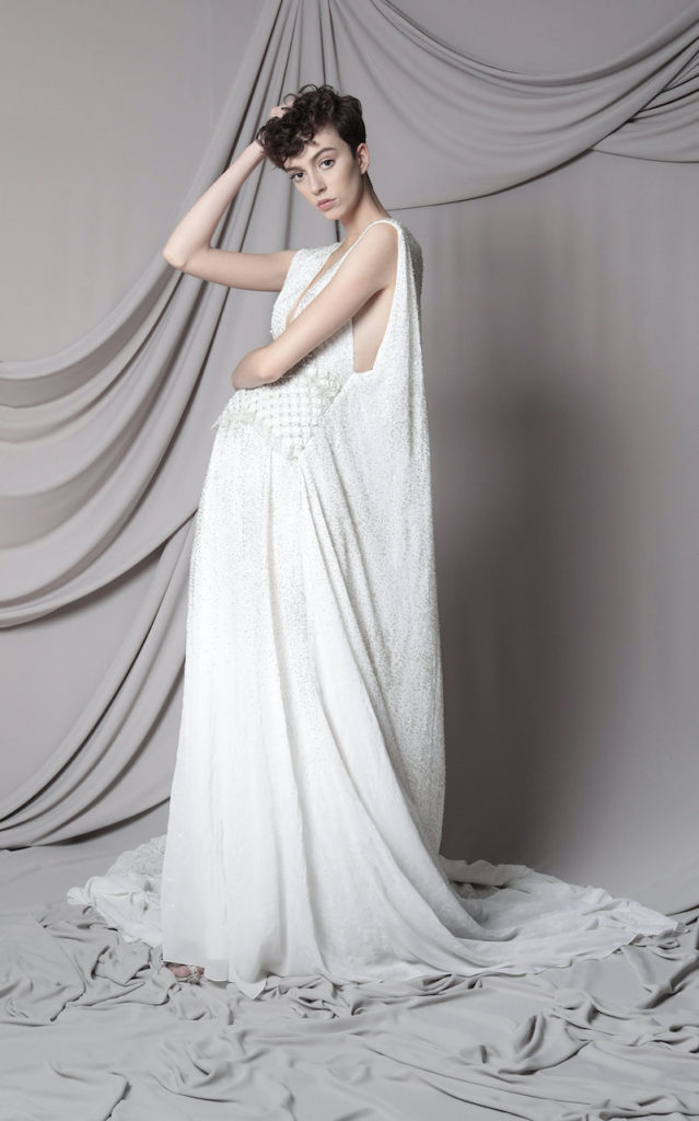 Art Deco Cape Gown | Marco + Maria