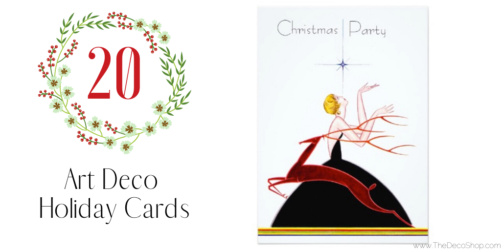 Art Deco ~ Fabulous Auntie ~ Glittered Christmas Card 