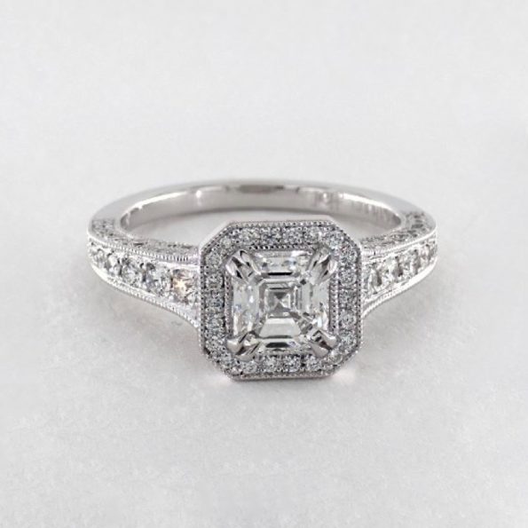 Asscher Cut Art Deco Engagement Ring