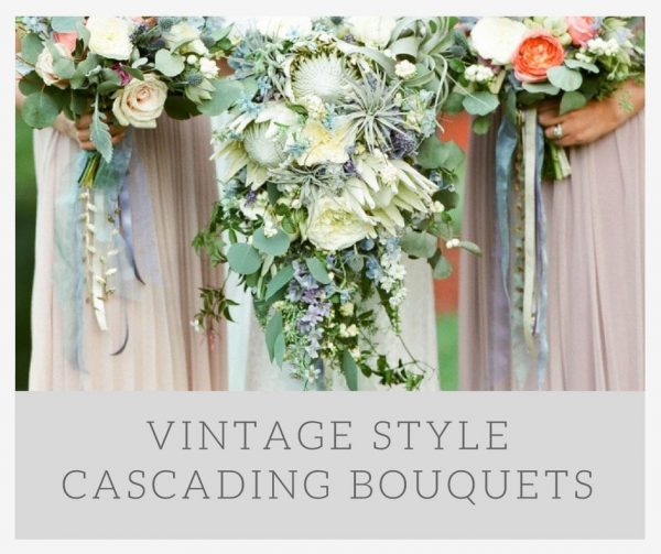Vintage Style Cascading Bouquets