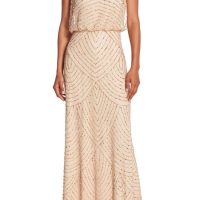 Champagne Adrianna Papell Blouson Gown