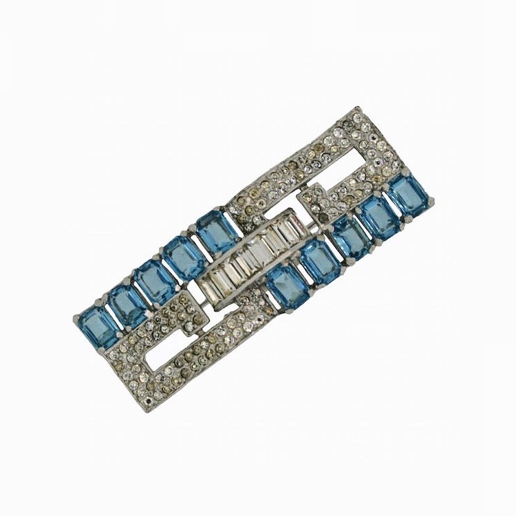 Antique Art Deco Aquamarine Brooch