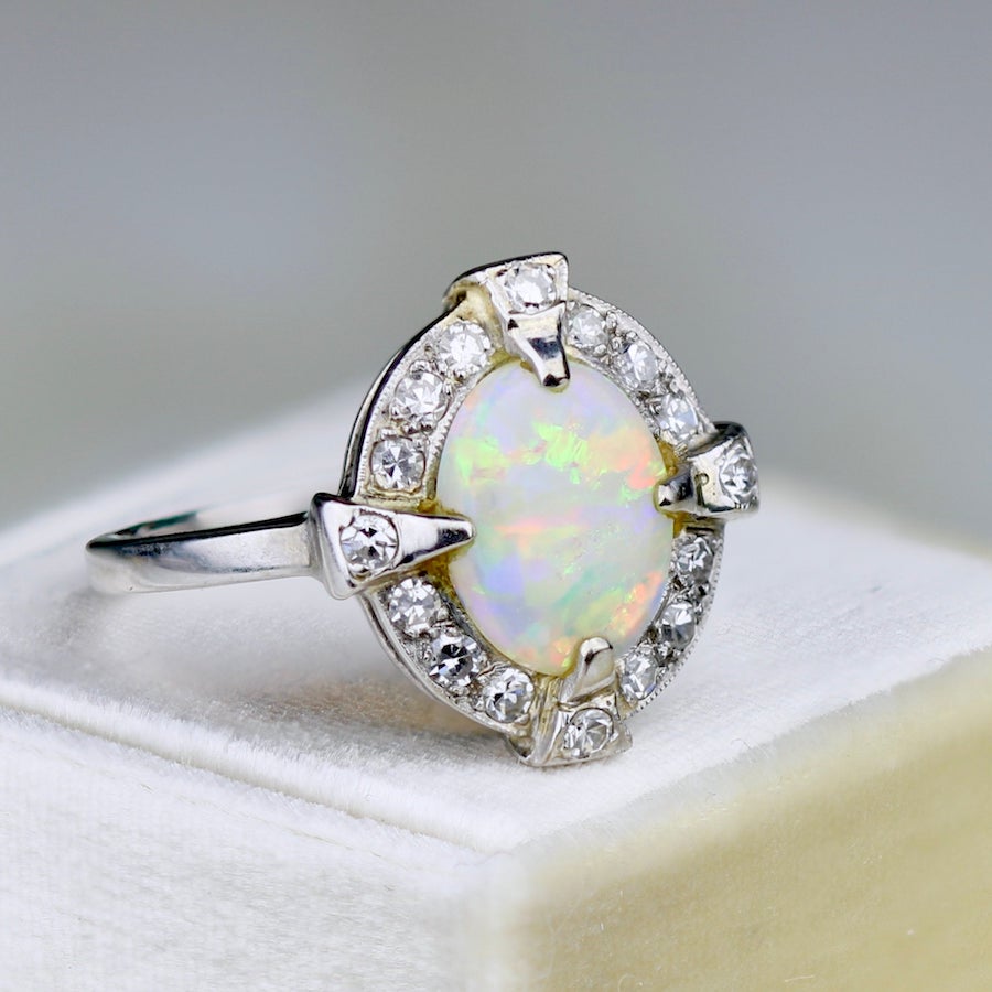 Antique Art Deco Opal Ring