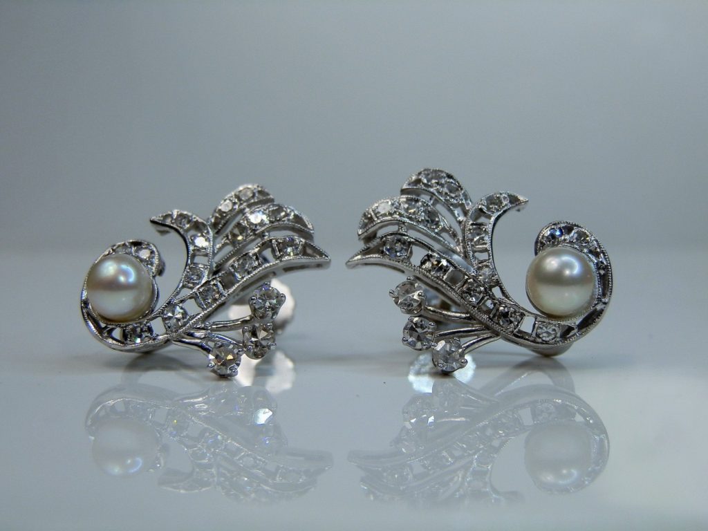 Antique Art Deco pearl earrings