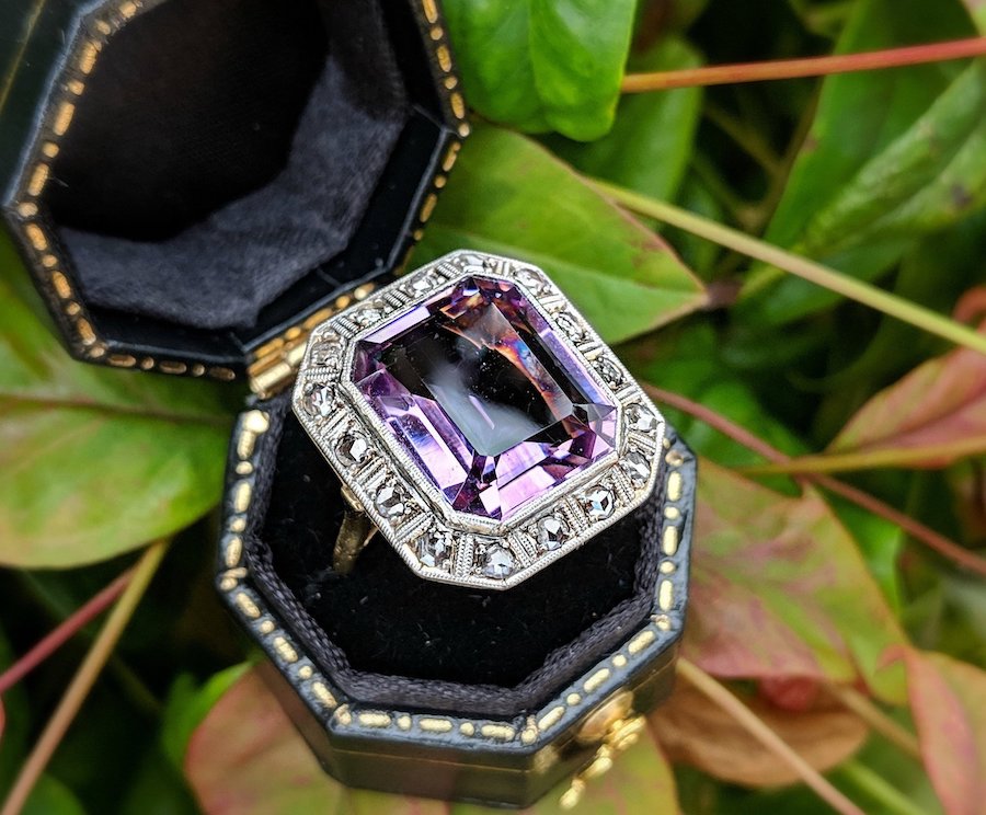 Art Deco Amethyst Cocktail Ring