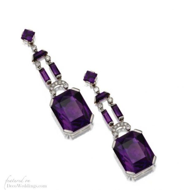 Art Deco Amethyst Earrings