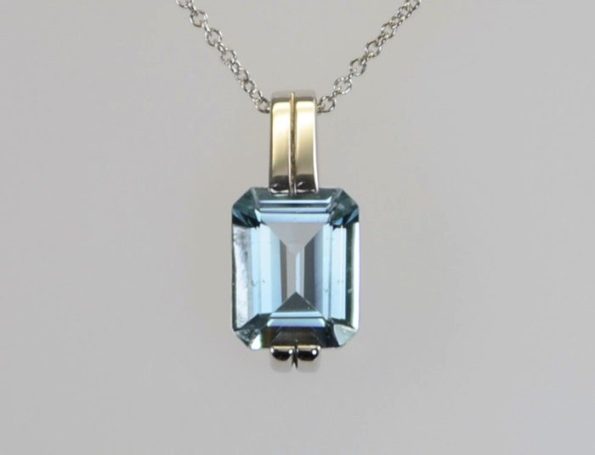 Art Deco Aquamarine Pendant