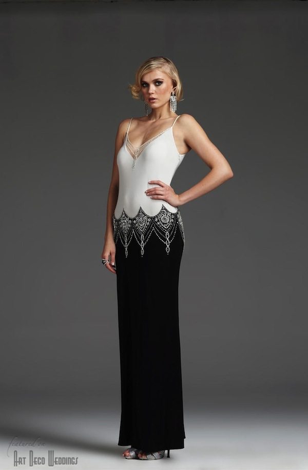 Art Deco Black + White Gown || VM1007