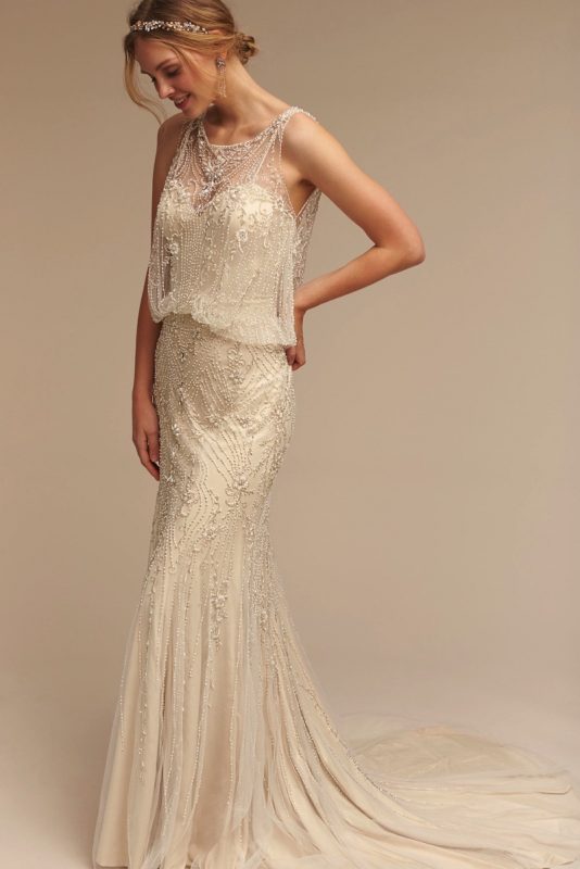 Art Deco Blouson Wedding Gown | Jacinda