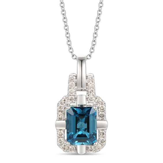 Art Deco Blue Topaz Necklace