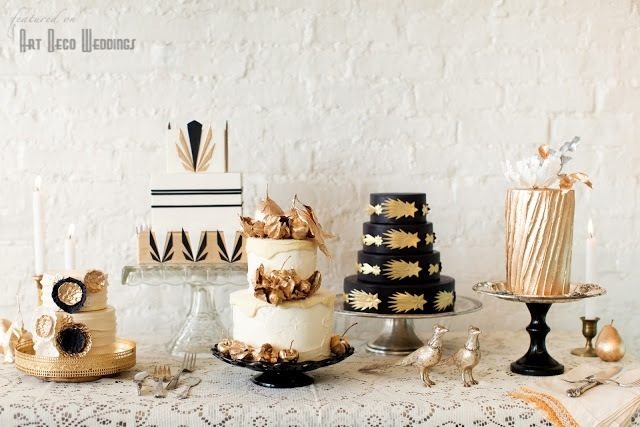 Art Deco Cakes Gold + Black