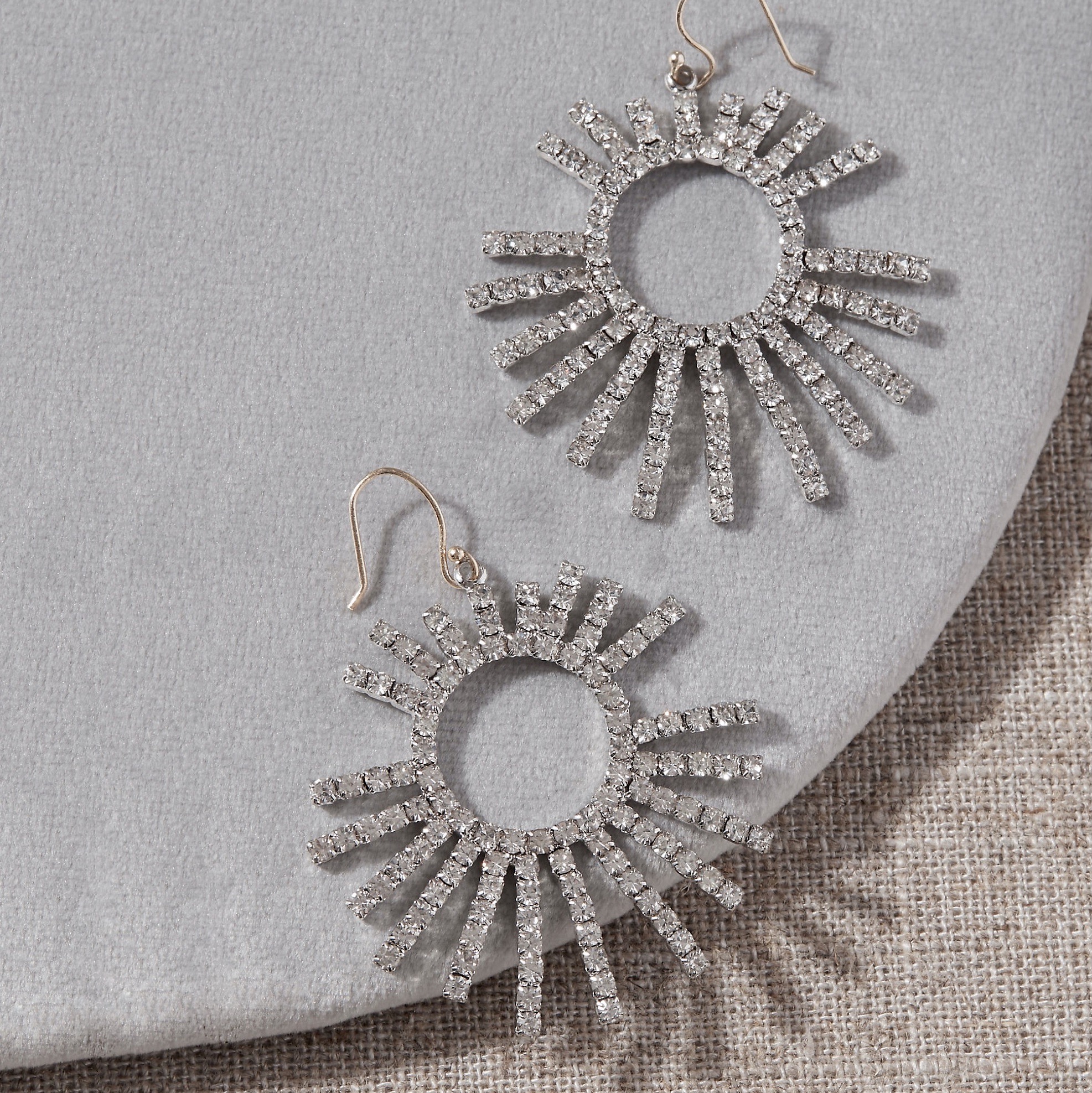 Art Deco Crystal Sunburst Earrings